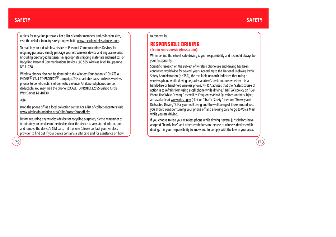 Verizon CDM7076 manual Responsible Driving, To remove it 