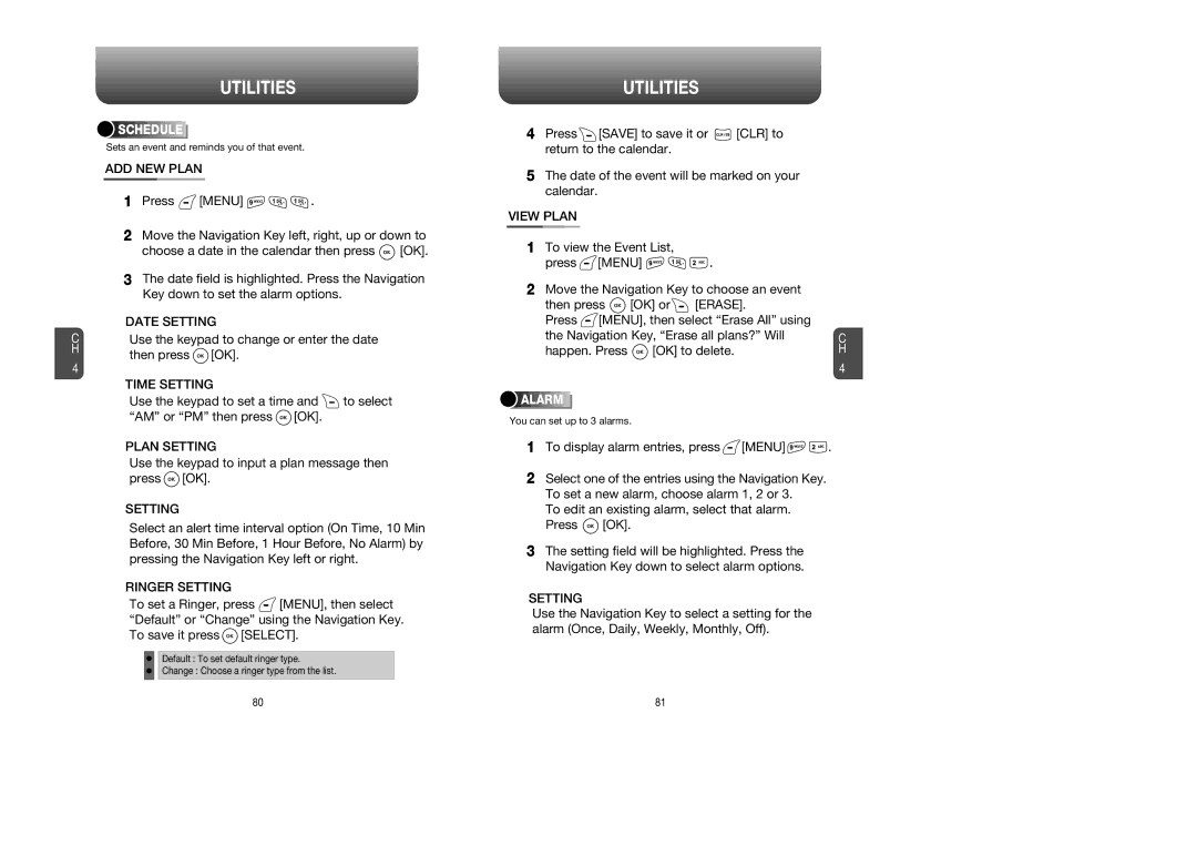 Verizon CDM8615 manual Utilities 