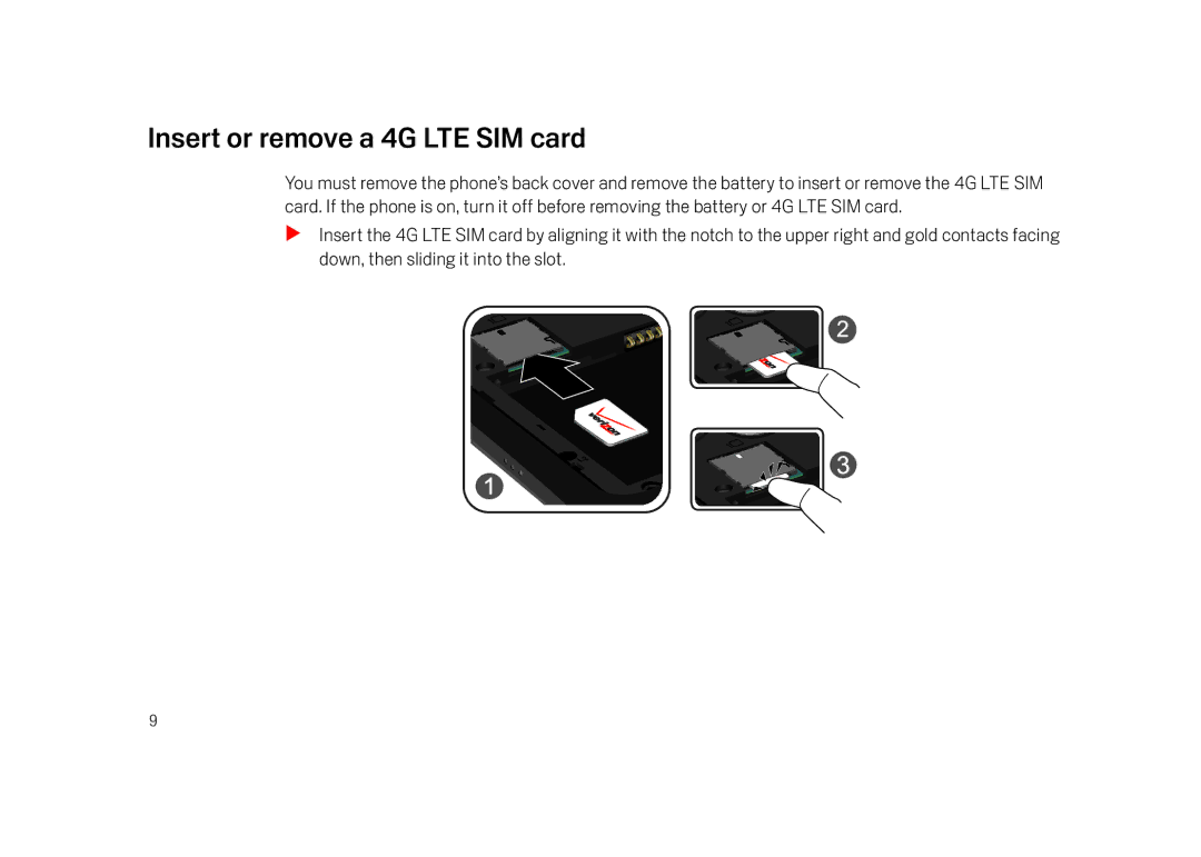 Verizon Cell Phone manual Insert or remove a 4G LTE SIM card 