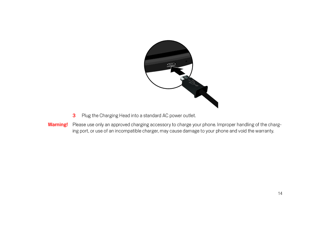 Verizon Cell Phone manual Plug the Charging Head into a standard AC power outlet 