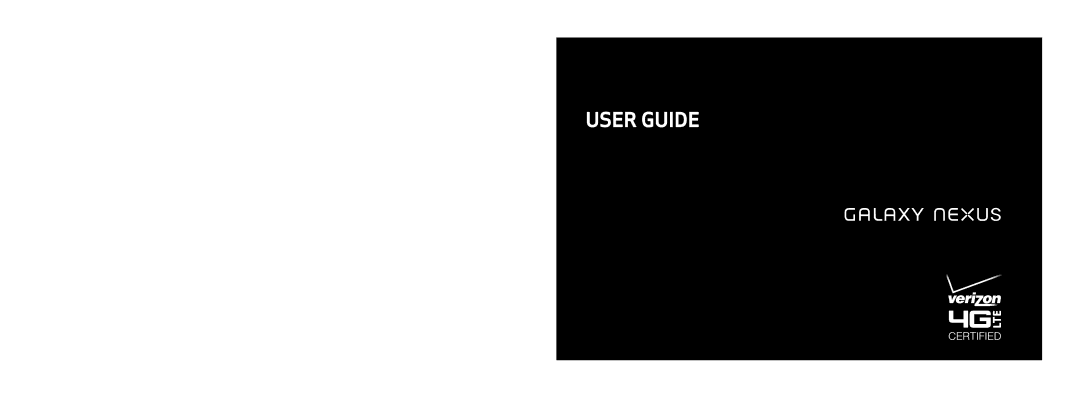 Verizon Galaxy Nexus manual User Guide 