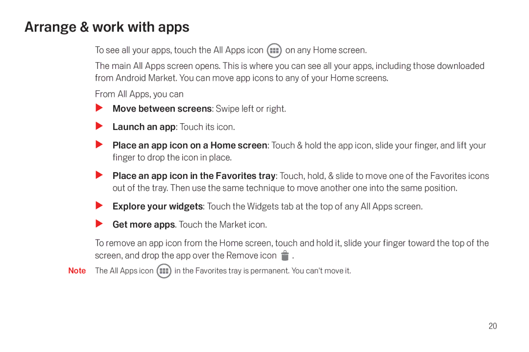 Verizon Galaxy Nexus manual Arrange & work with apps 