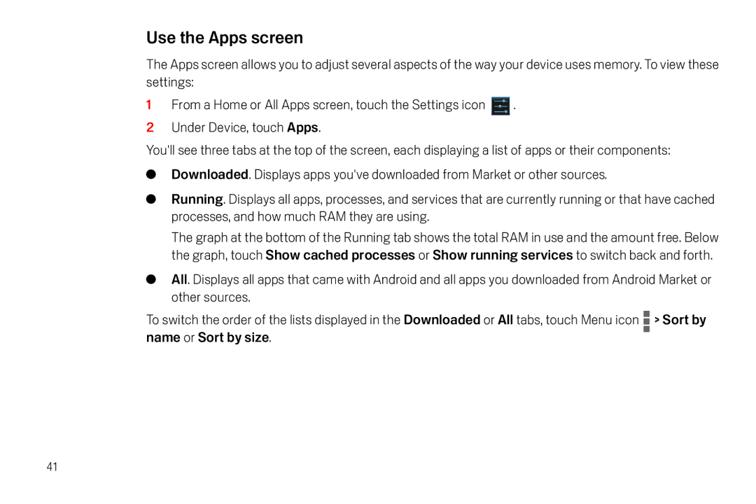 Verizon Galaxy Nexus manual Use the Apps screen 