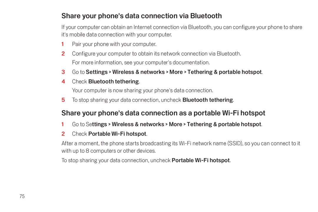 Verizon Galaxy Nexus manual Share your phones data connection via Bluetooth 