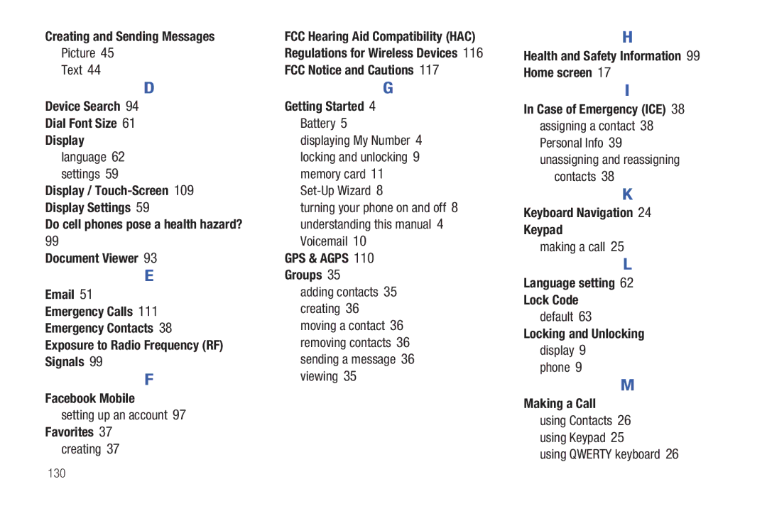 Verizon GH68-36252A manual Creating and Sending Messages, Device Search Dial Font Size Display, Document Viewer, Favorites 