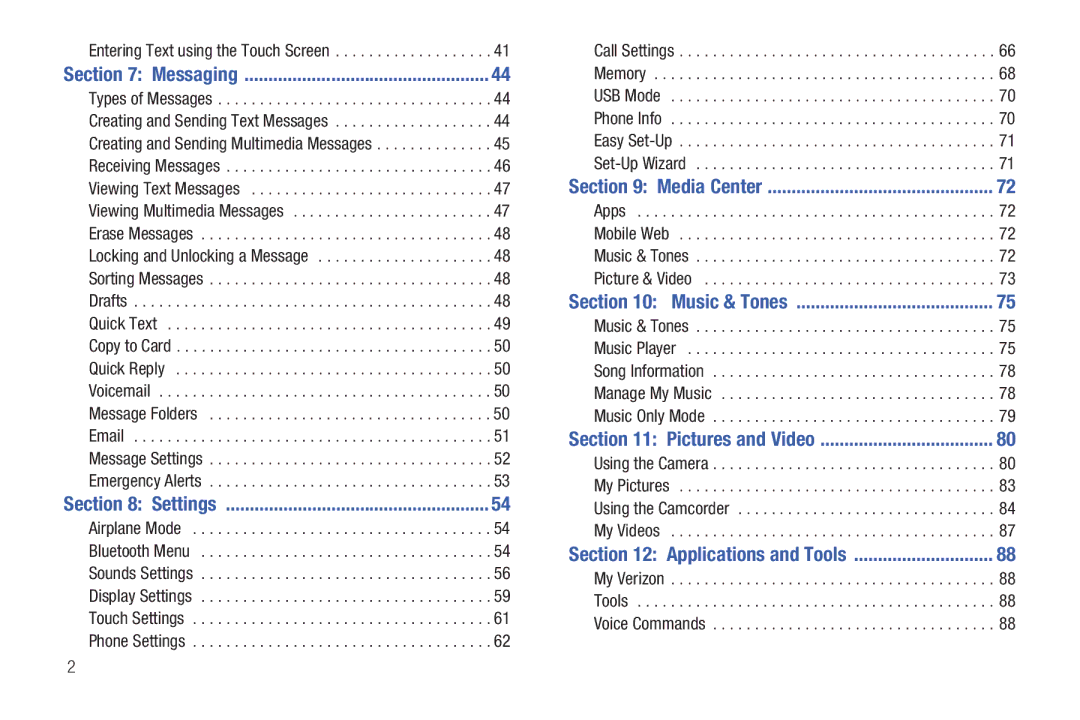 Verizon GH68-36252A manual Media Center 