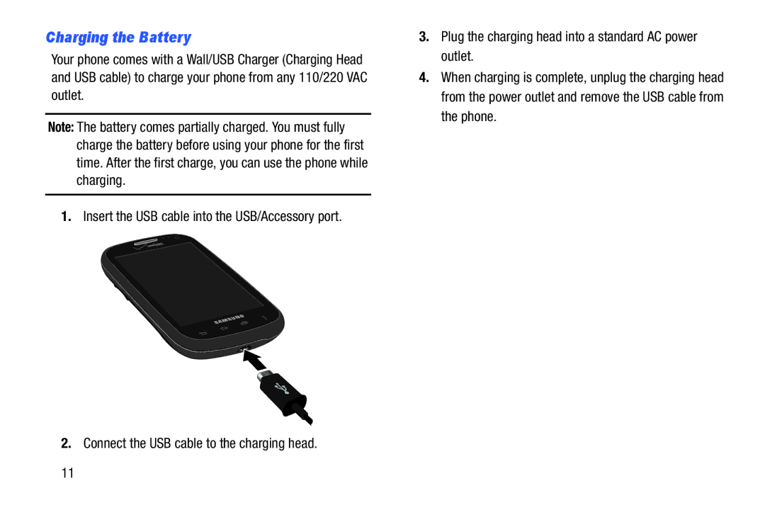 Verizon GH68-36971A manual Charging the Battery 