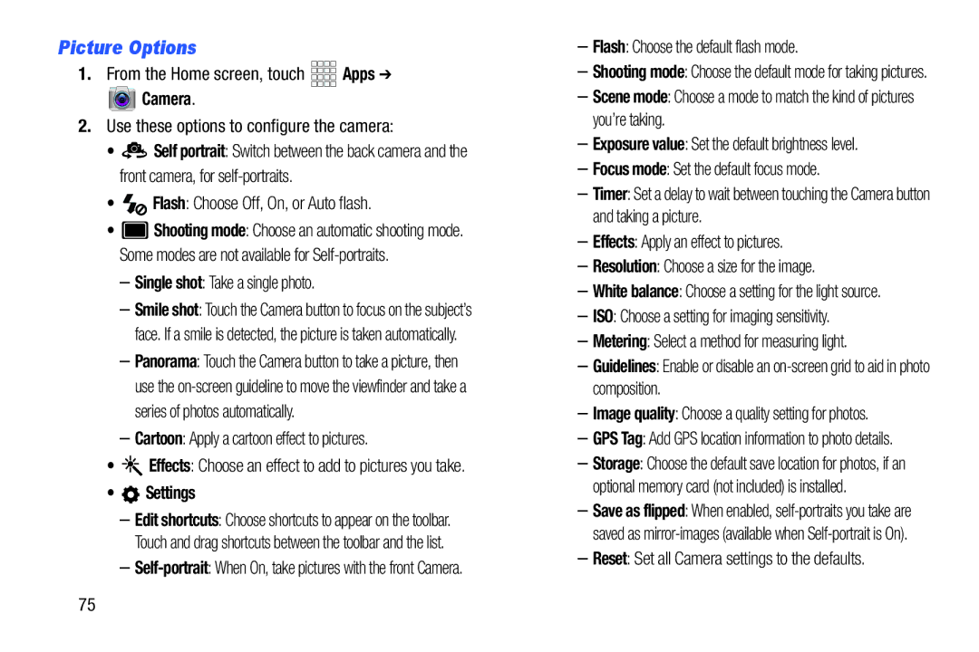 Verizon GH68-36971A manual Picture Options, Settings 