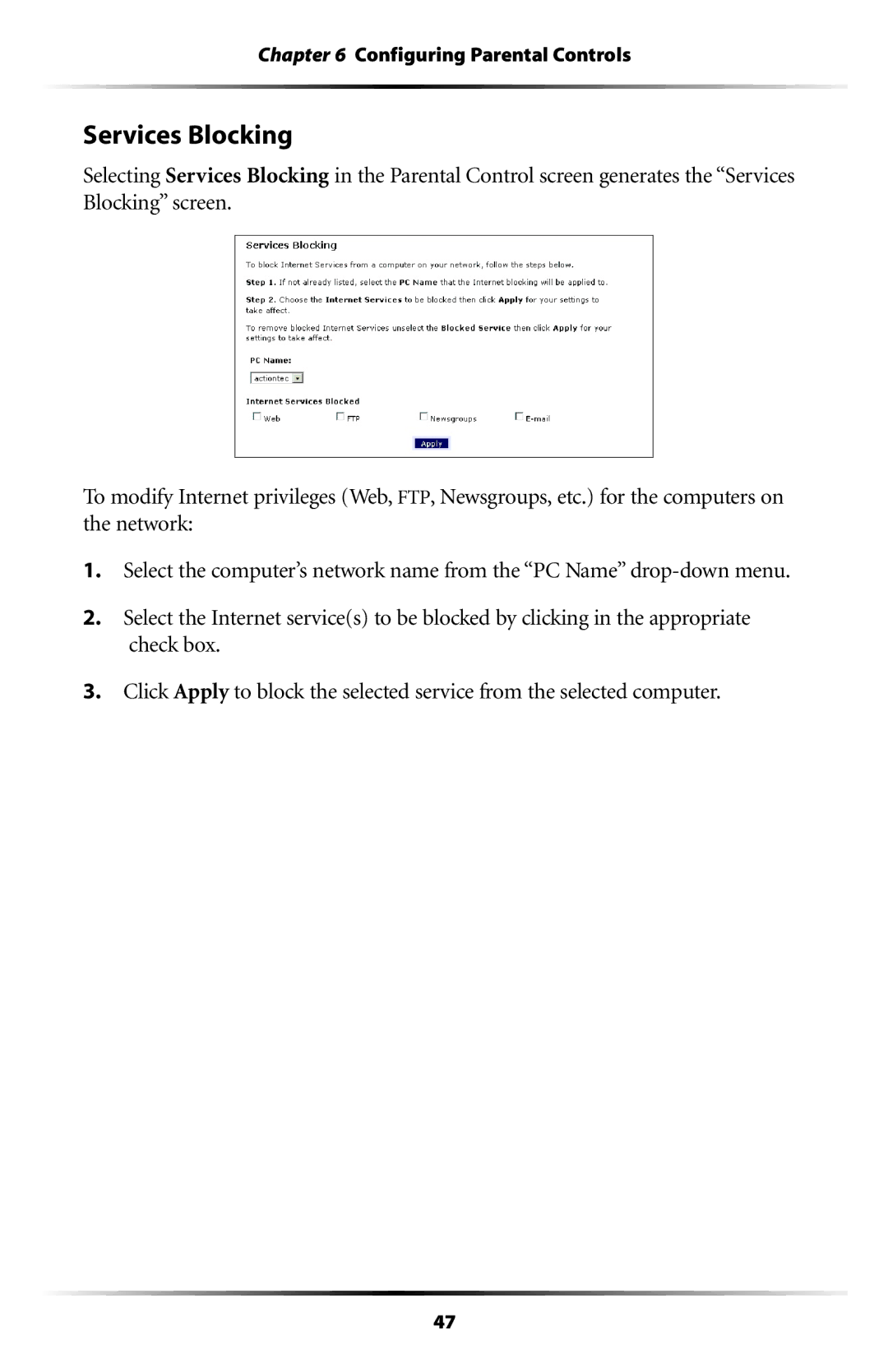 Verizon GT701C user manual Services Blocking 