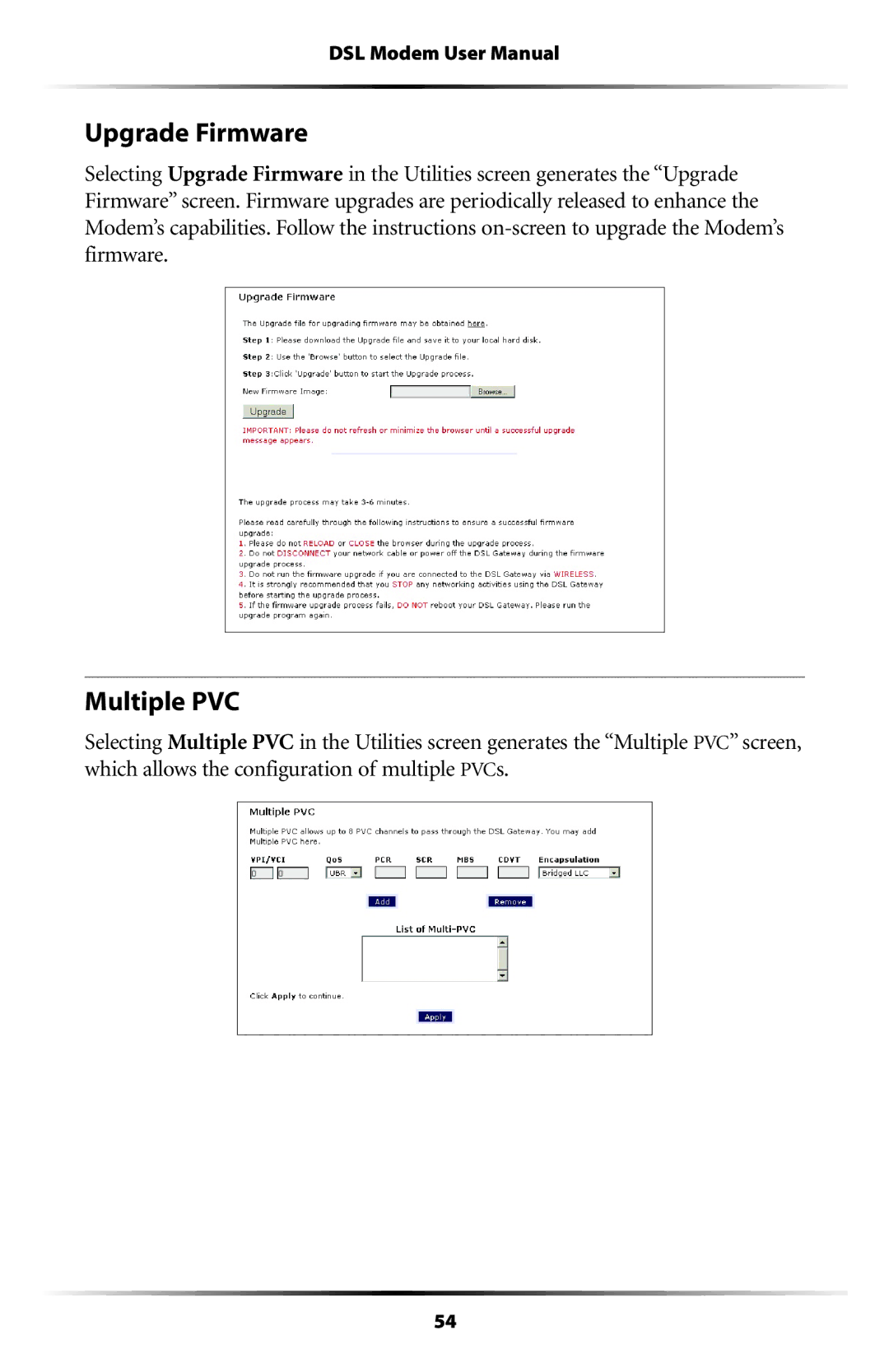 Verizon GT701C user manual Upgrade Firmware, Multiple PVC 