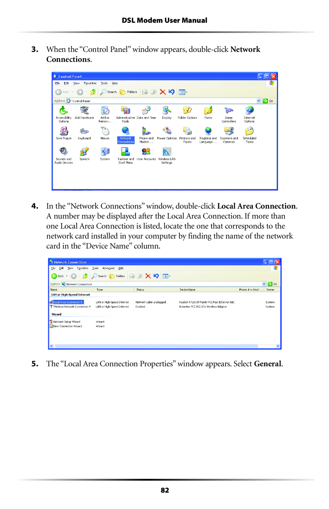 Verizon GT701C user manual When the “Control Panel” window appears, double-click Network Connections 