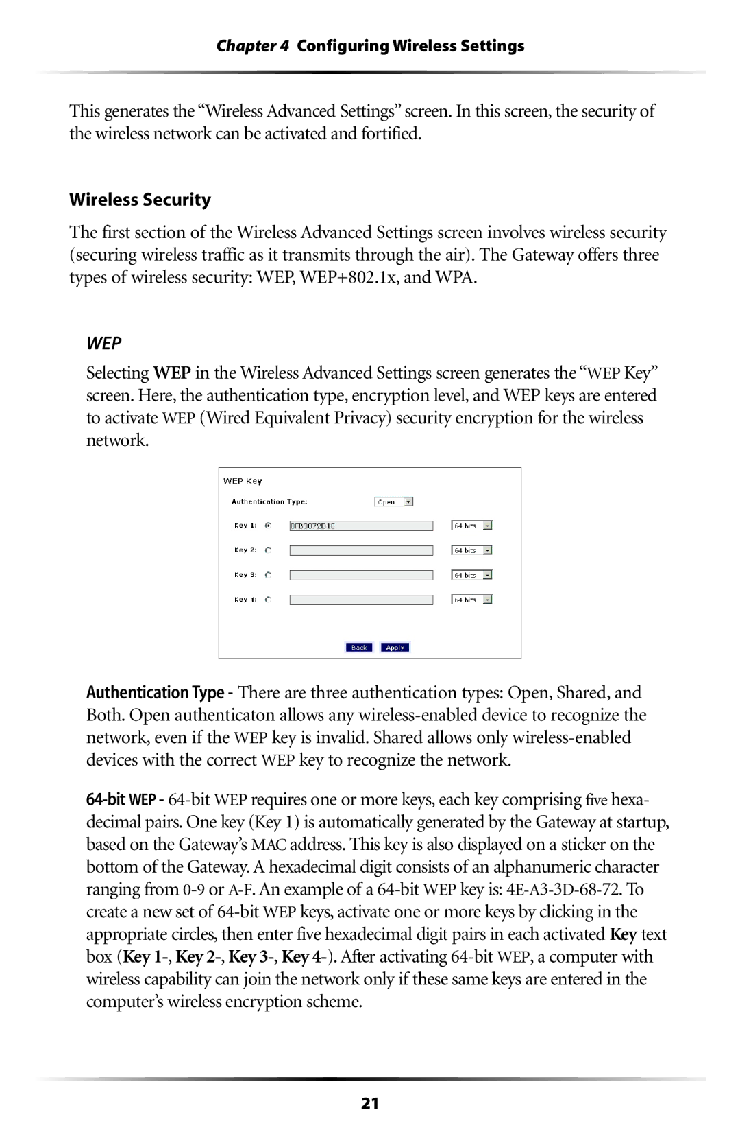 Verizon GT704WG user manual Wep 