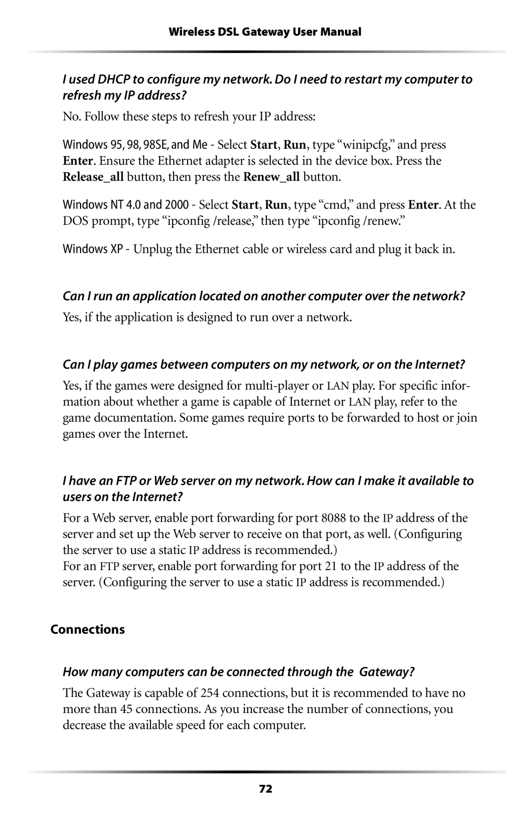 Verizon GT704WG user manual No. Follow these steps to refresh your IP address 