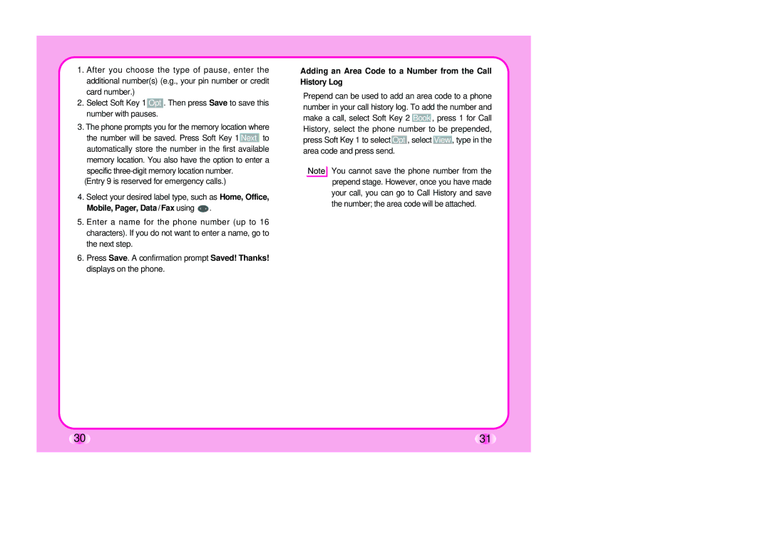 Verizon LG-TM510 manual Adding an Area Code to a Number from the Call History Log 