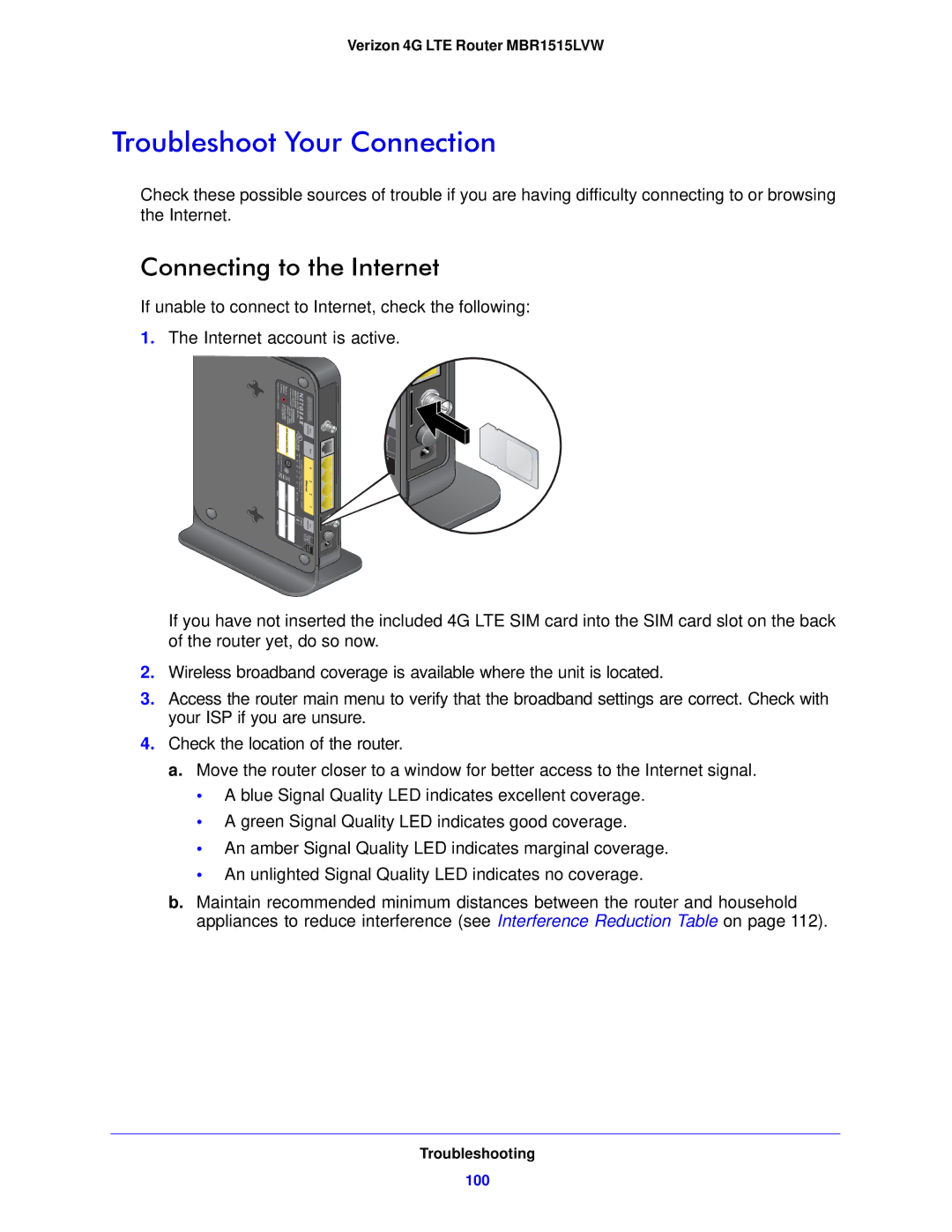 Verizon MBR1515L manual Troubleshoot Your Connection, Connecting to the Internet 