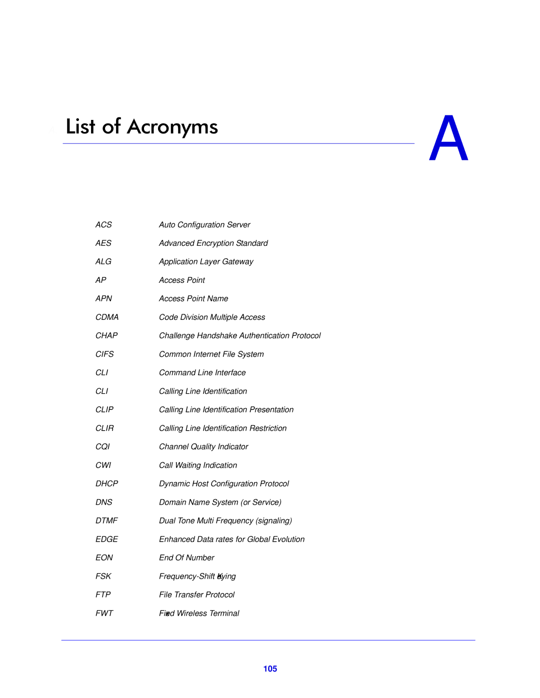 Verizon MBR1515L manual List of Acronyms 