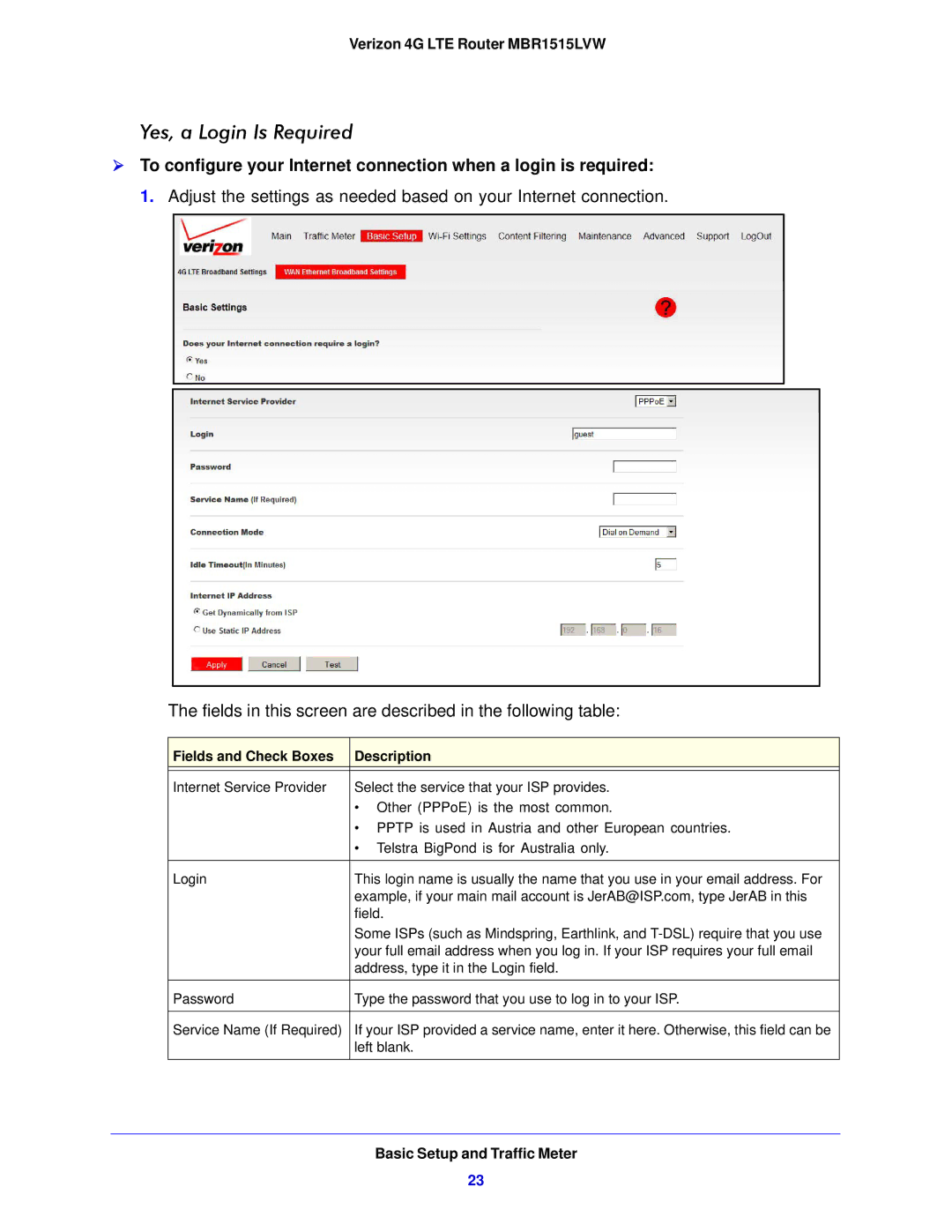 Verizon MBR1515L manual Yes, a Login Is Required 