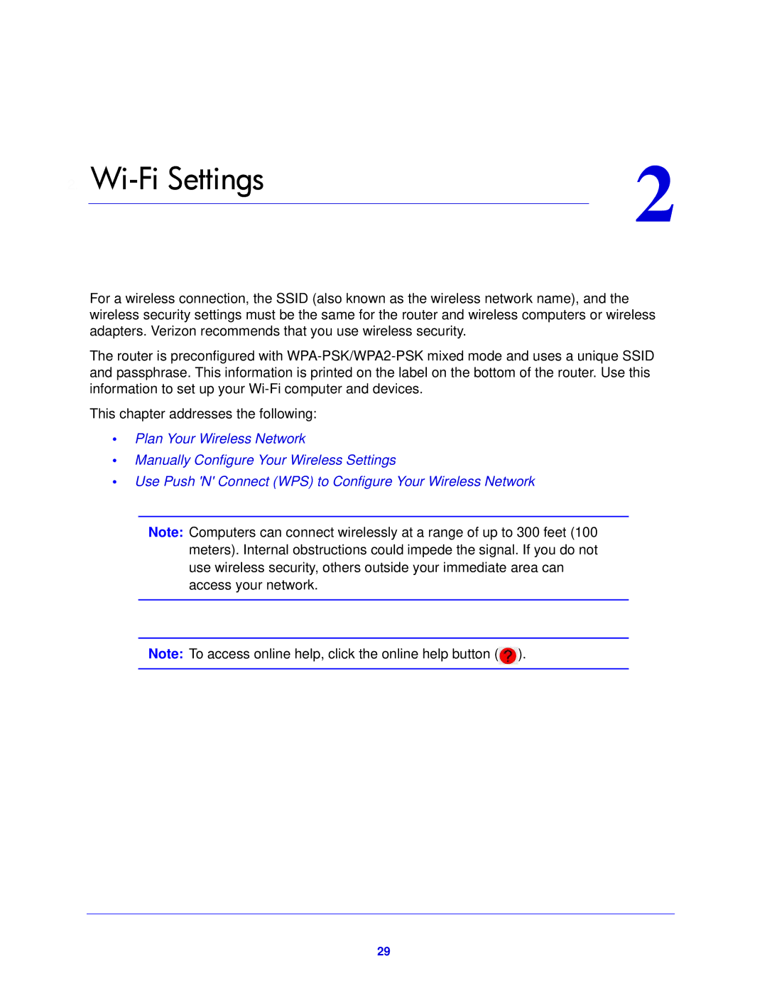 Verizon MBR1515L manual Wi-Fi Settings 