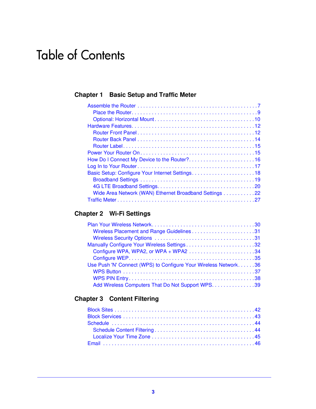 Verizon MBR1515L manual Table of Contents 