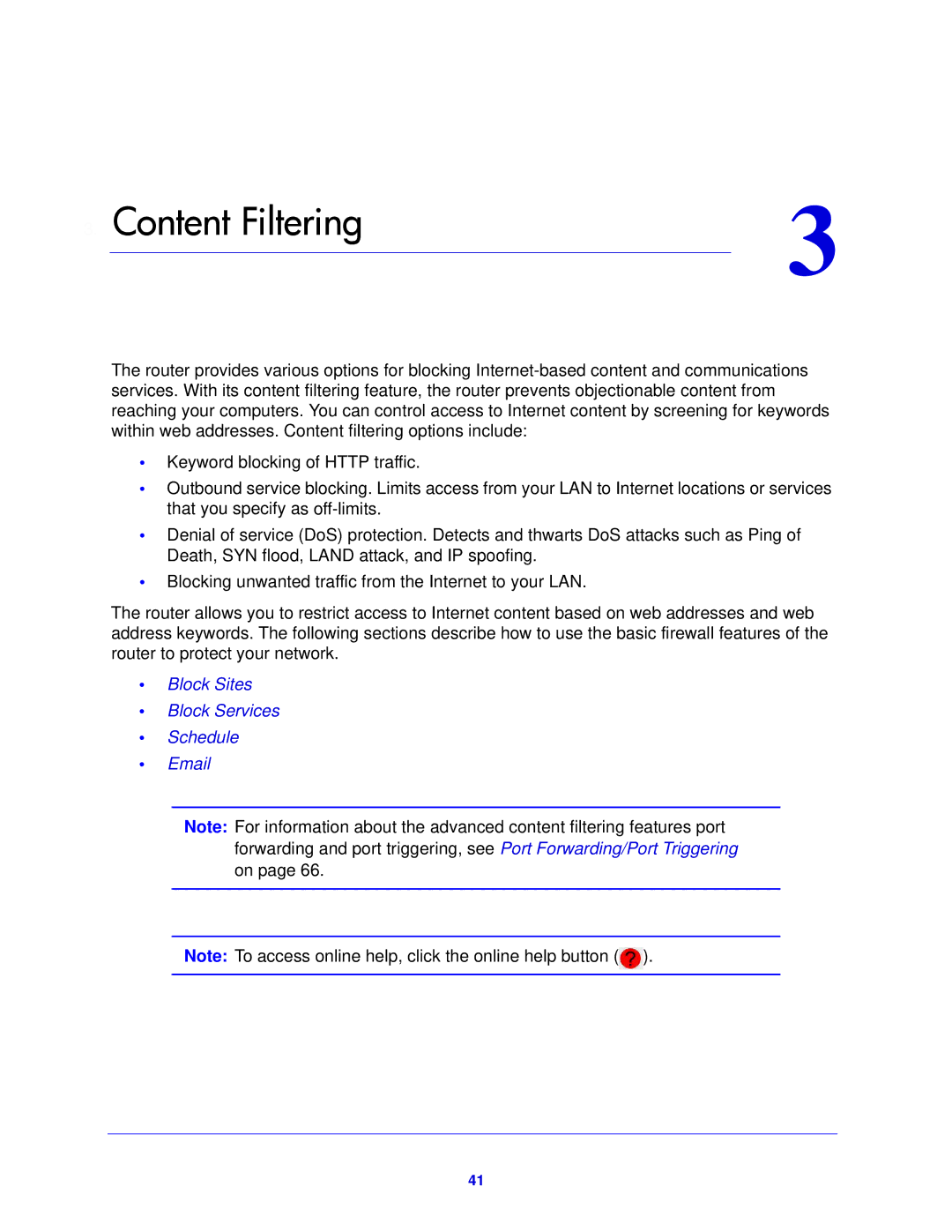 Verizon MBR1515L manual Content Filtering 