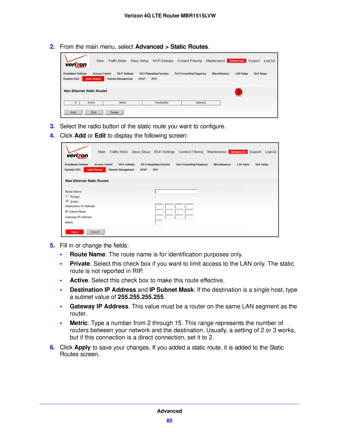 Verizon manual Verizon 4G LTE Router MBR1515LVW 