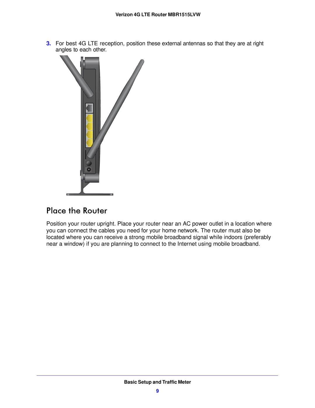 Verizon MBR1515L manual Place the Router 