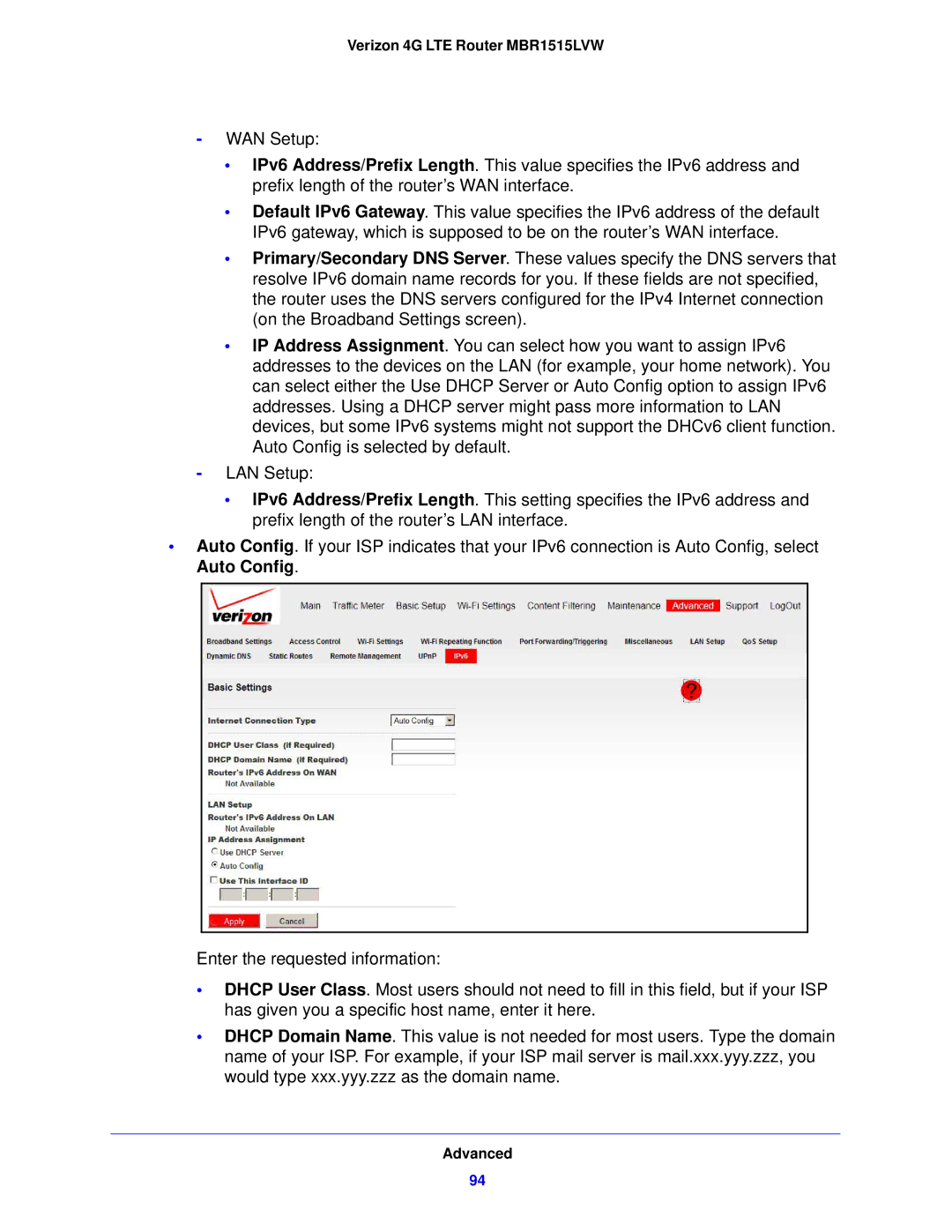 Verizon manual Verizon 4G LTE Router MBR1515LVW 