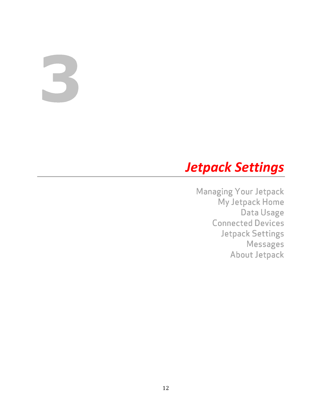 Verizon MHS700L manual Jetpack Settings 