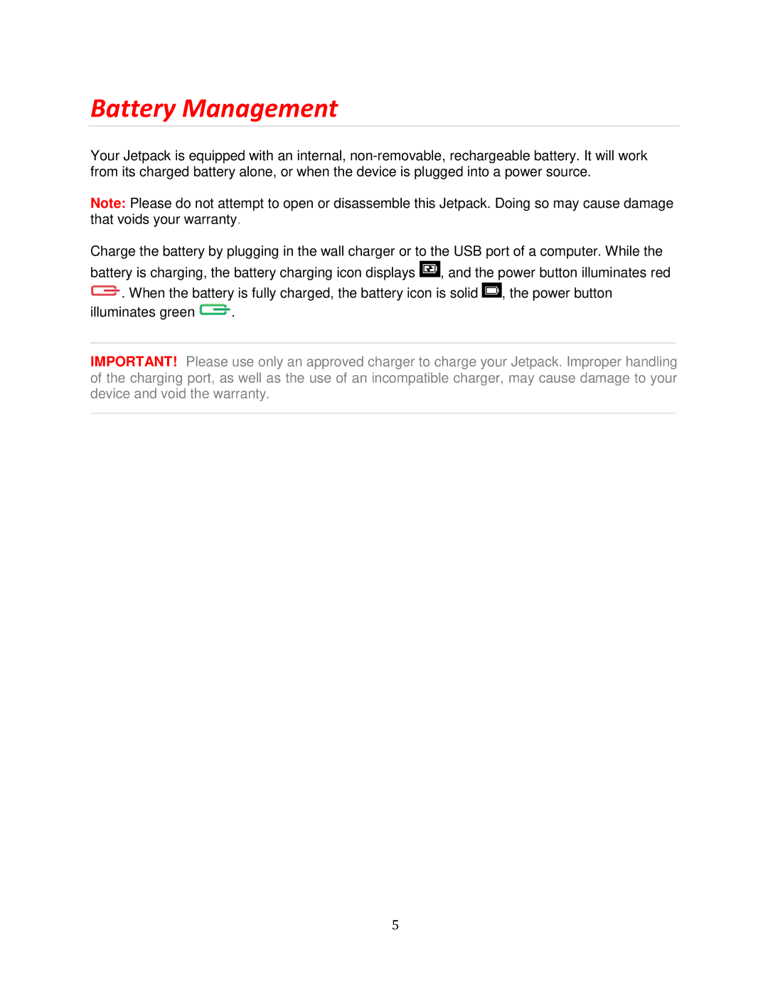 Verizon MHS700L manual Battery Management 