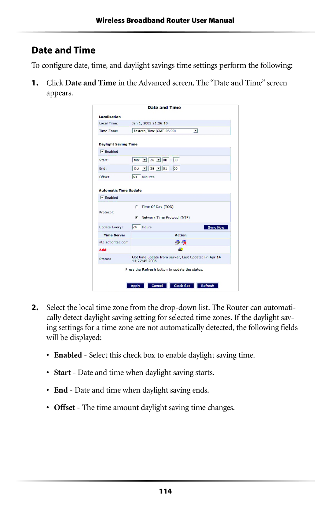 Verizon MI424WR user manual Date and Time 