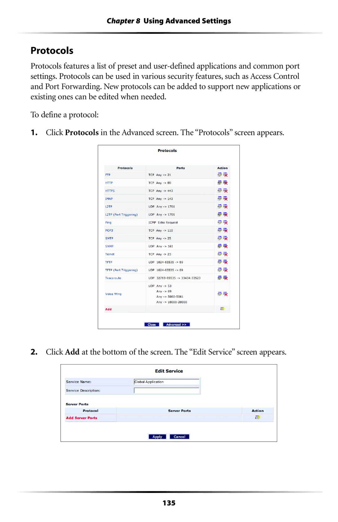 Verizon MI424WR user manual Protocols, 135 