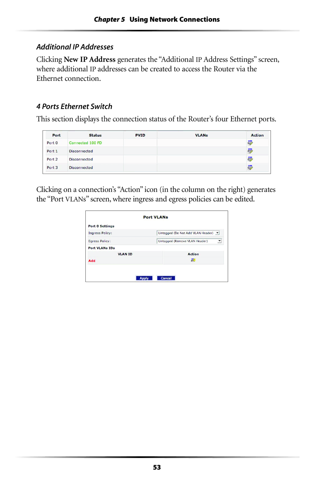 Verizon MI424WR user manual Ports Ethernet Switch 