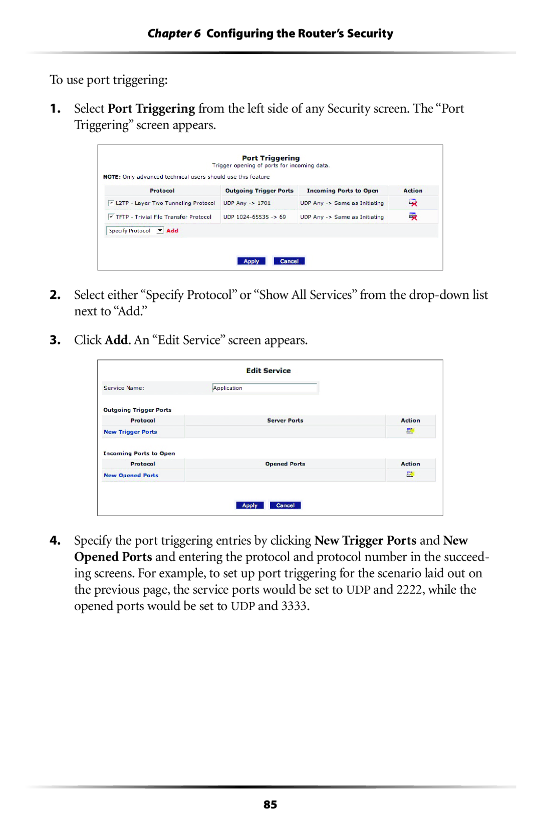 Verizon MI424WR user manual Configuring the Router’s Security 