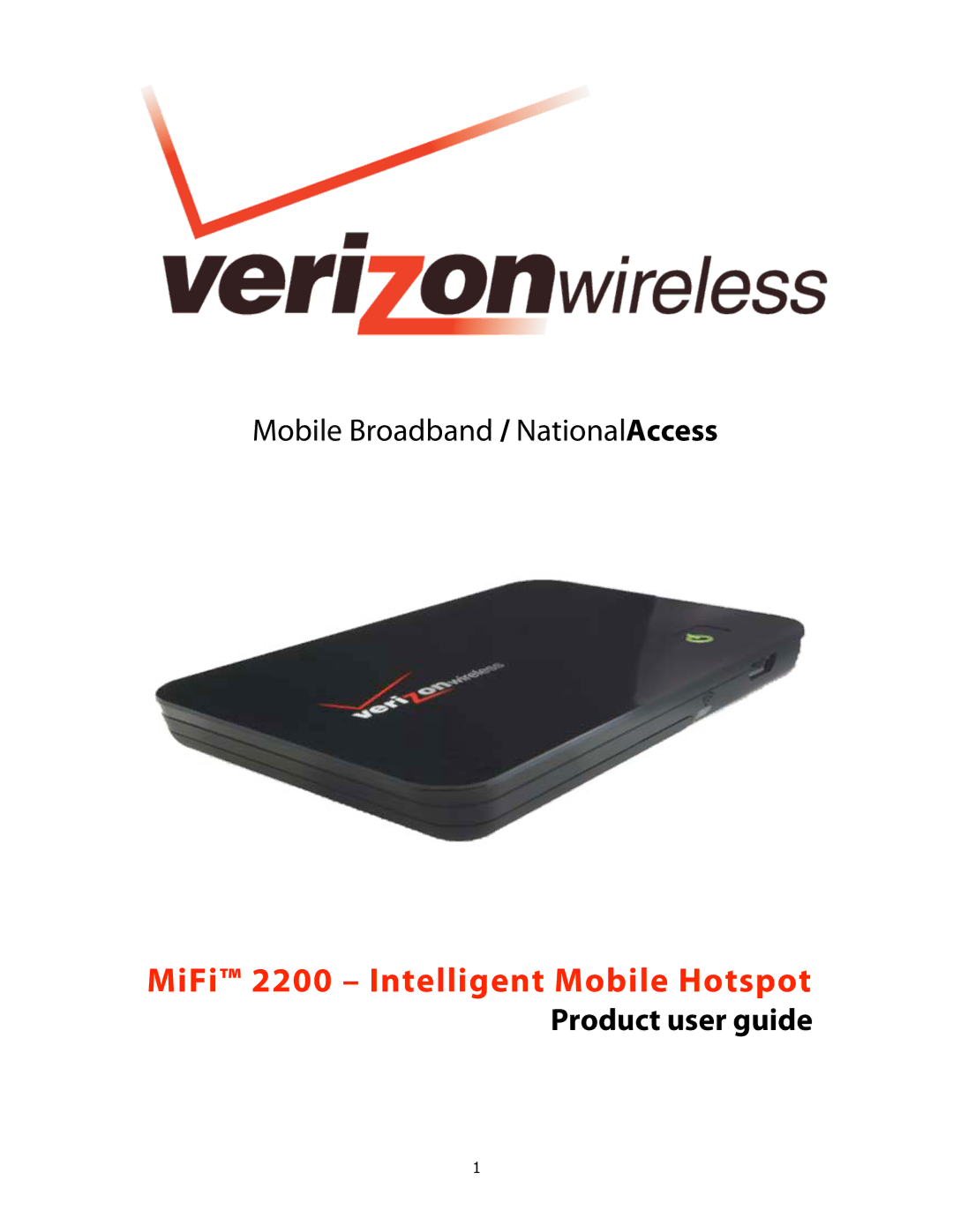 Verizon manual MiFi 2200 Intelligent Mobile Hotspot 