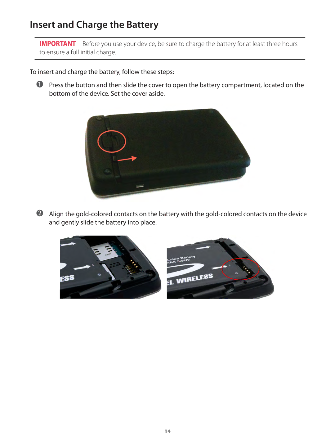 Verizon MIFI4510LPP manual Insert and Charge the Battery 