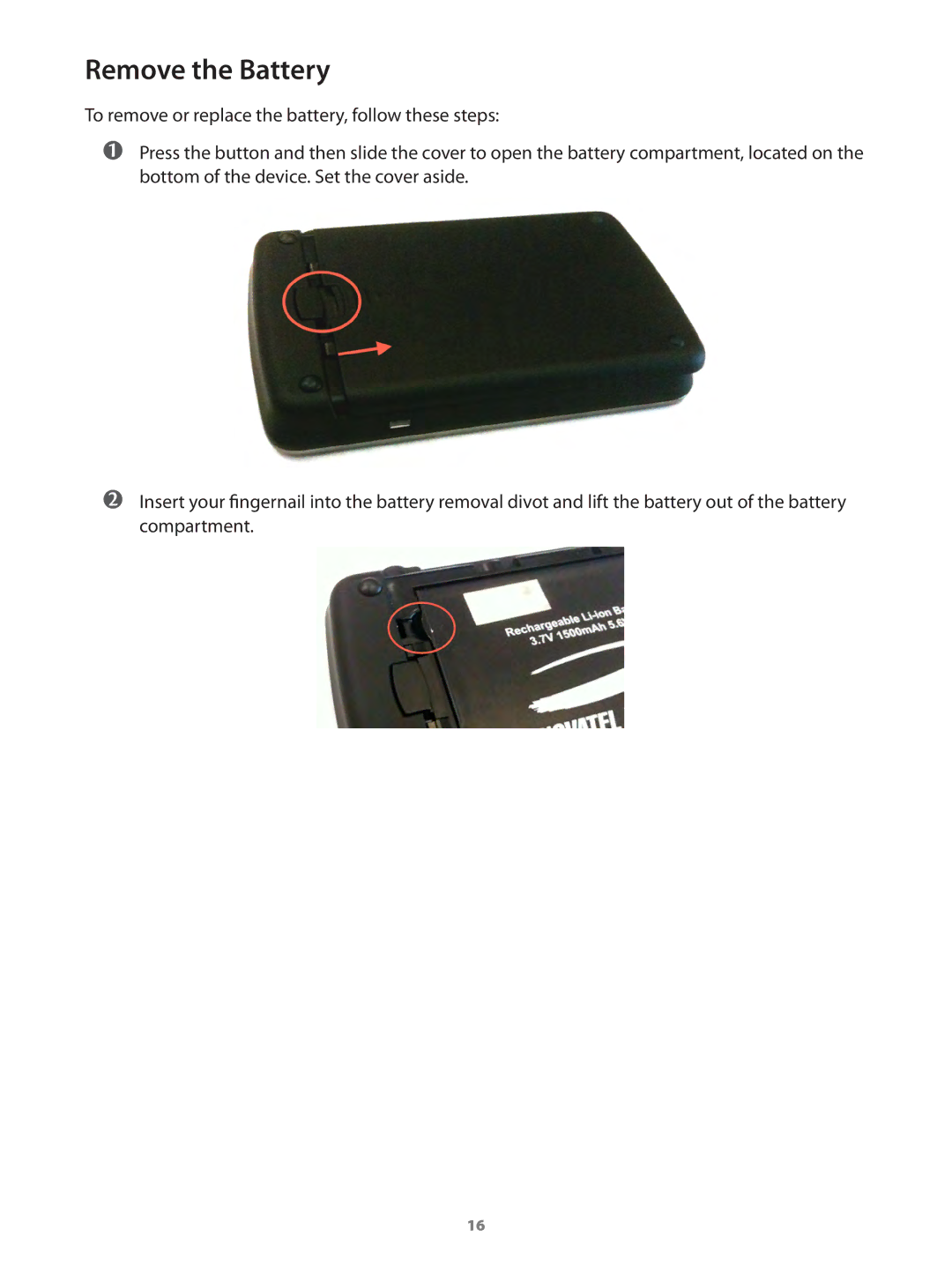 Verizon MIFI4510LPP manual Remove the Battery 