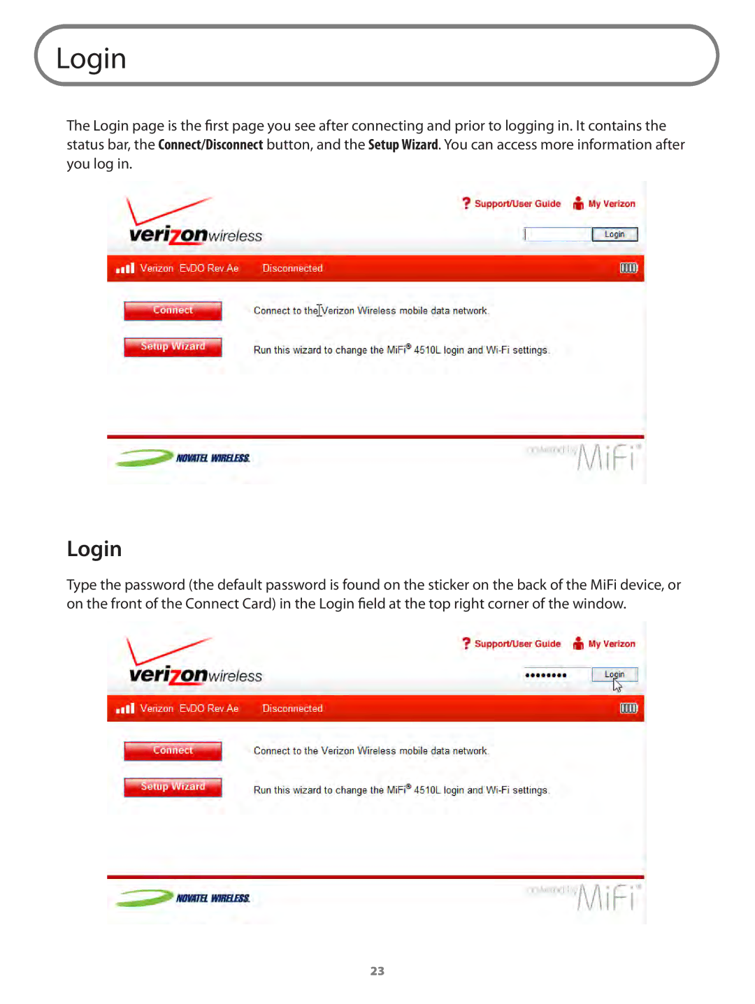 Verizon MIFI4510LPP manual Login 