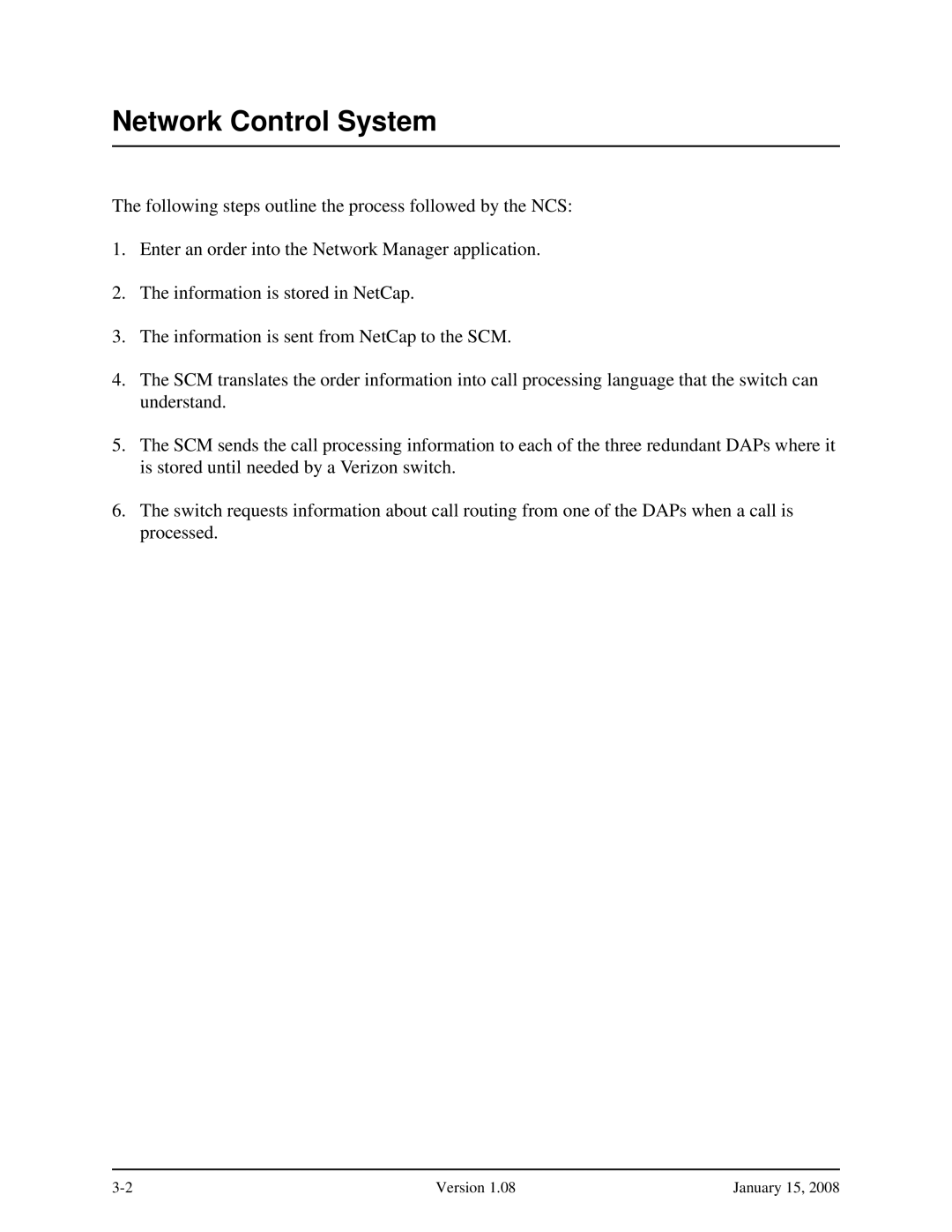 Verizon Network Manager Nodes manual Network Control System 