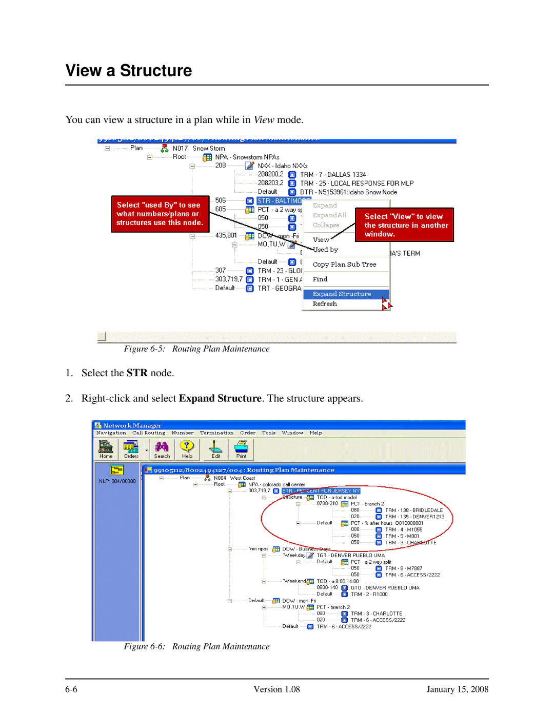 Verizon Network Manager Nodes manual View a Structure, Routing Plan Maintenance 