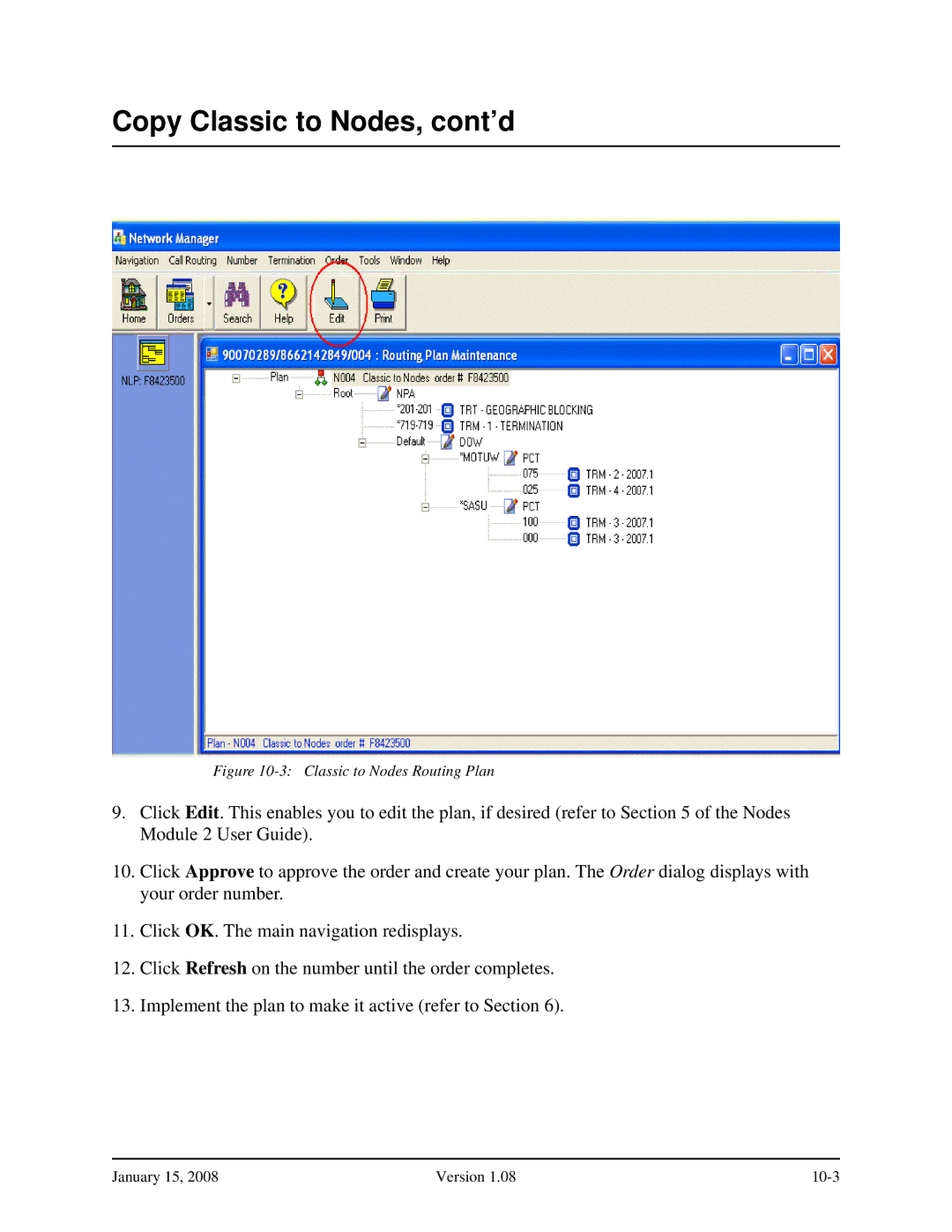 Verizon Network Manager Nodes manual Classic to Nodes Routing Plan 