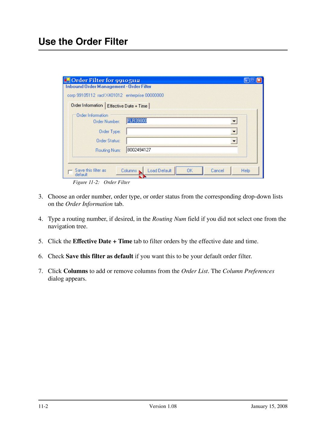 Verizon Network Manager Nodes manual Use the Order Filter 