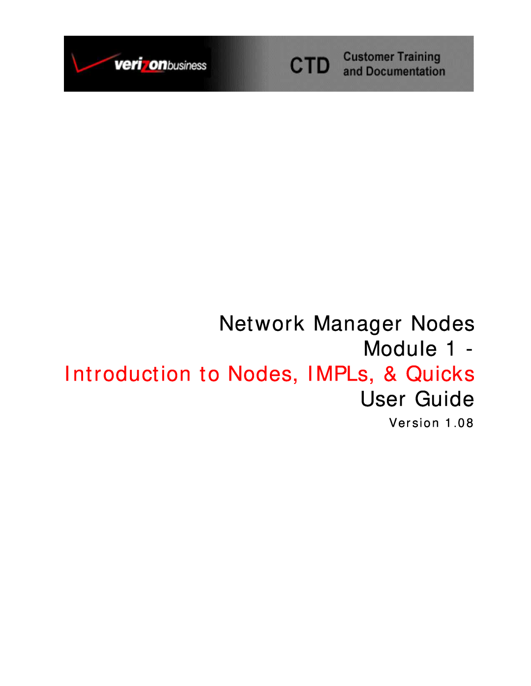 Verizon Network Manager Nodes manual Version 
