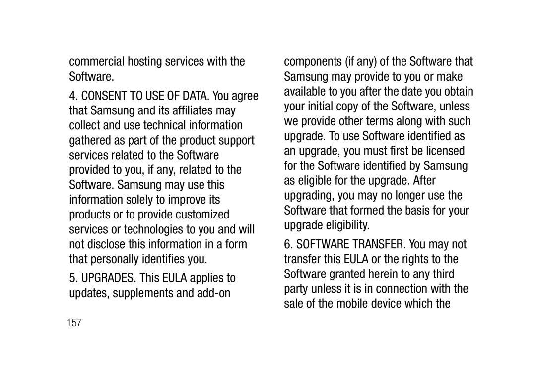 Verizon SCHu320 user manual Commercial hosting services with the Software 