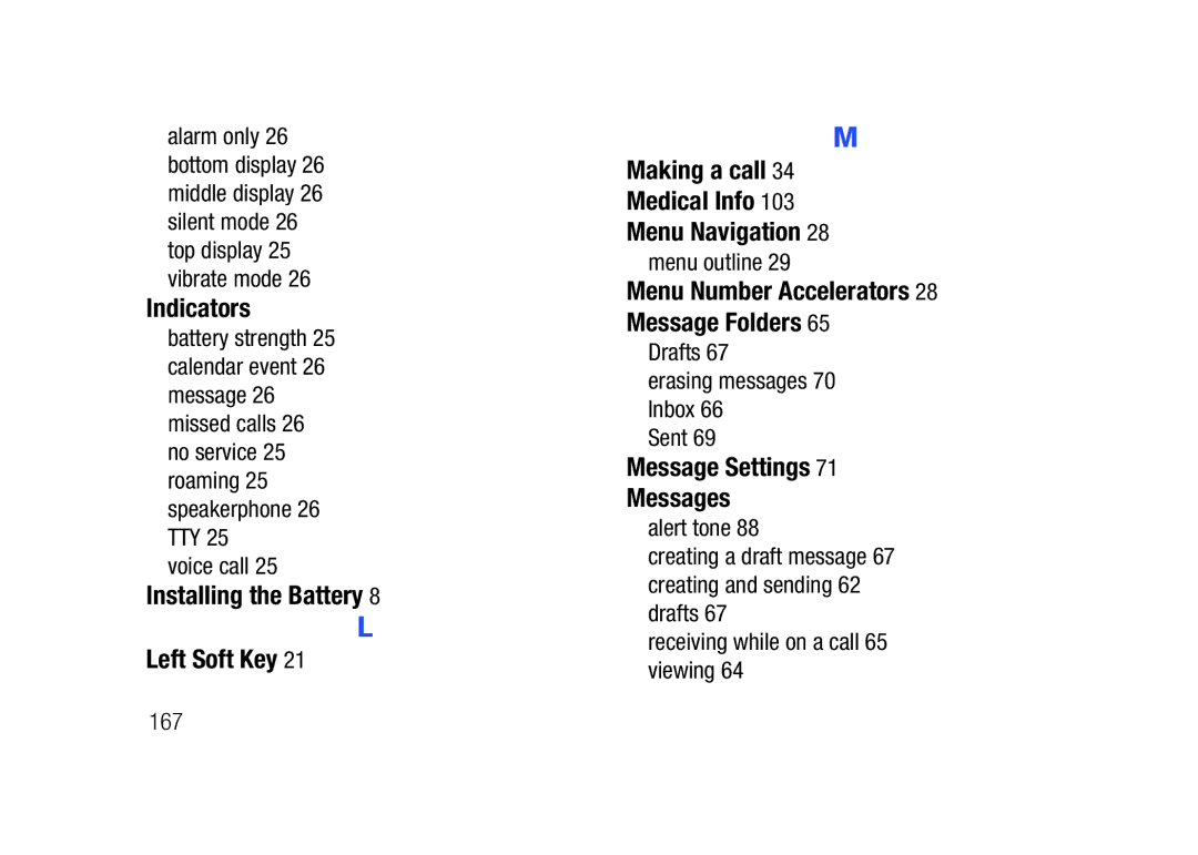 Verizon SCHu320 user manual Voice call, Menu outline, Drafts Erasing messages 70 Inbox Sent 