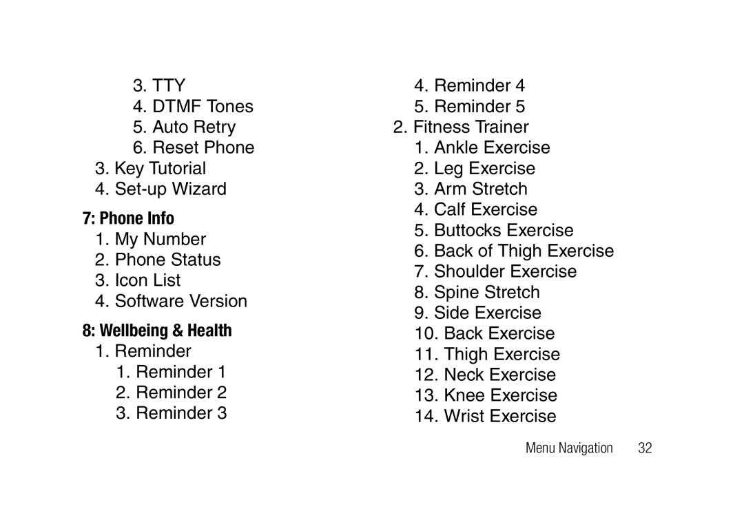 Verizon SCHu320 user manual Phone Info, Wellbeing & Health 