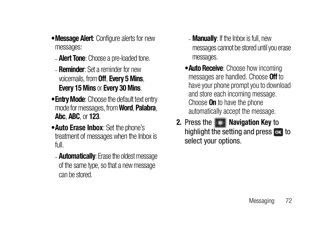 Verizon SCHu320 user manual Message Alert Configure alerts for new messages, Alert Tone Choose a pre-loaded tone 