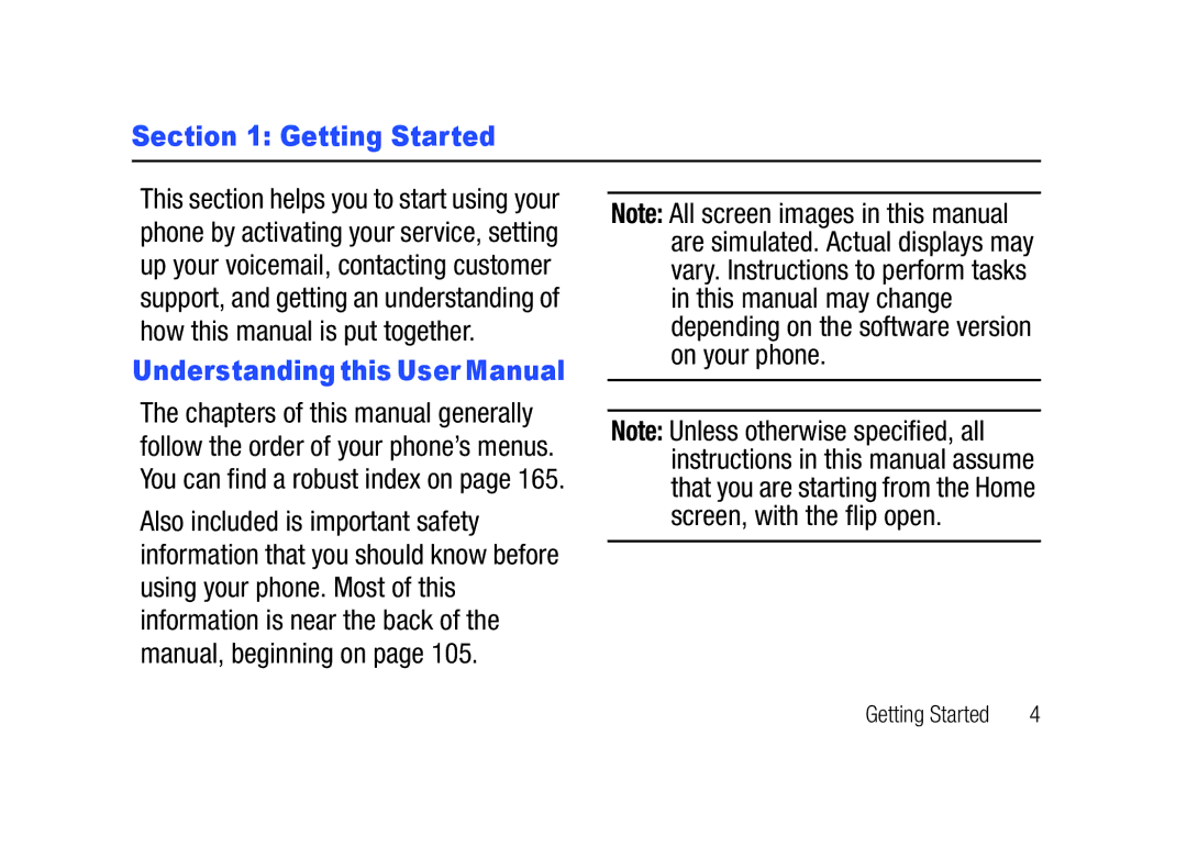 Verizon SCHu320 user manual Getting Started 