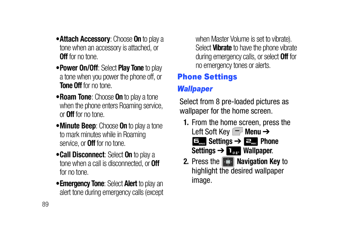 Verizon SCHu320 user manual Settings Phone Settings Wallpaper 