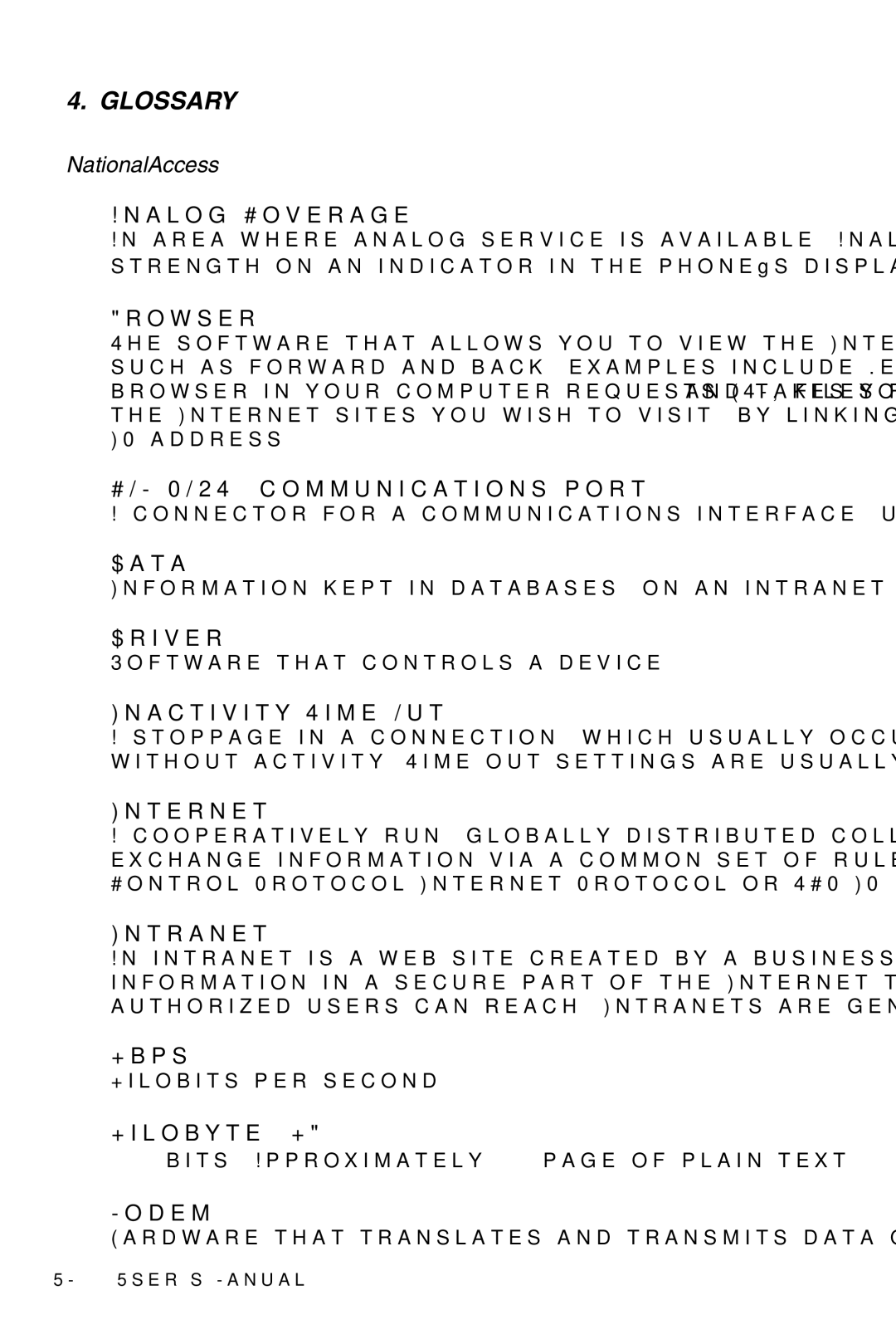 Verizon UM150 user manual Glossary, NationalAccess 