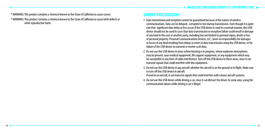 Verizon UML290 manual Safety Precautions 